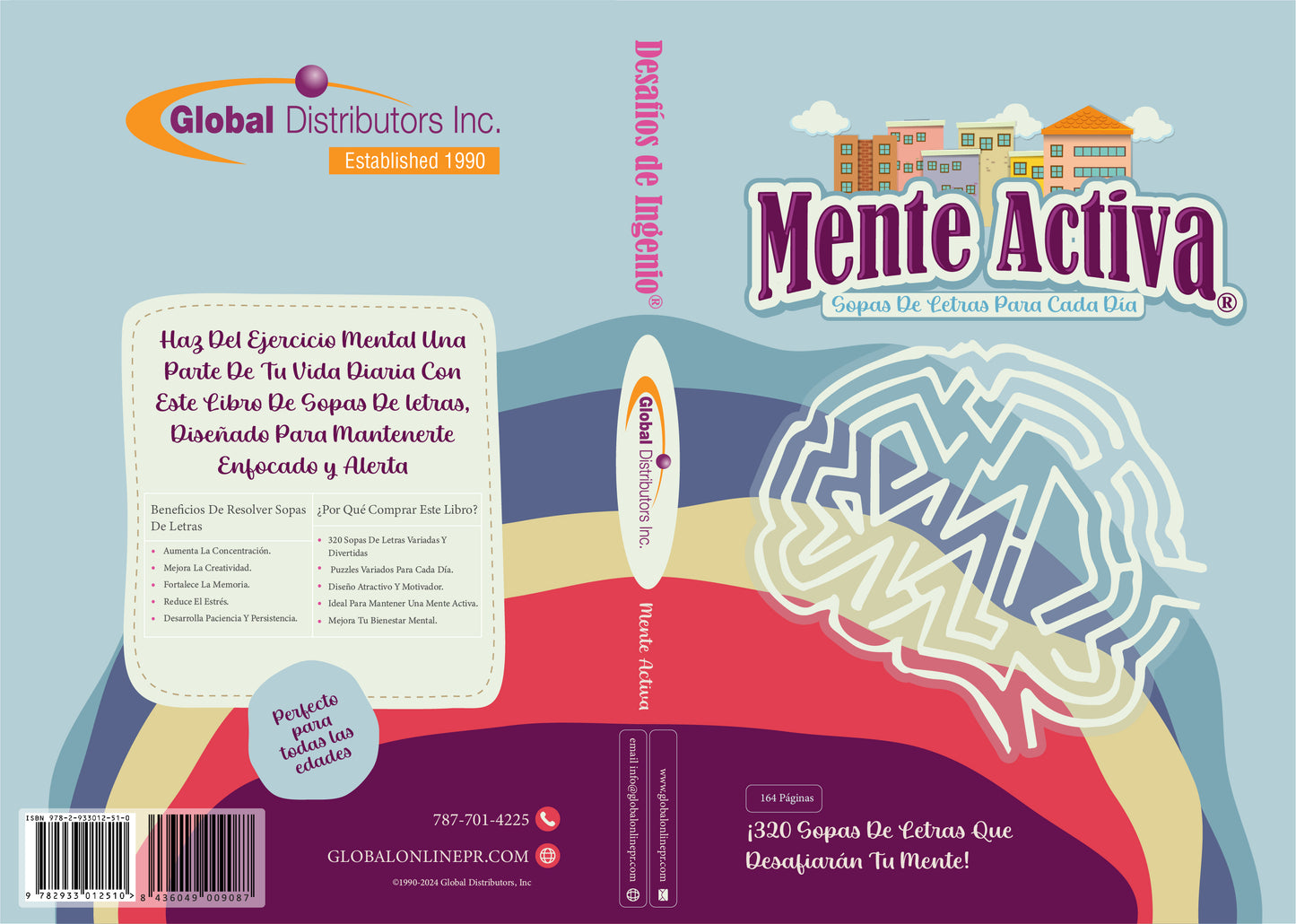 Desafios De Ingenio - Mente Activa: 164 Paginas & 320 Sopas De Letras / Puzzles