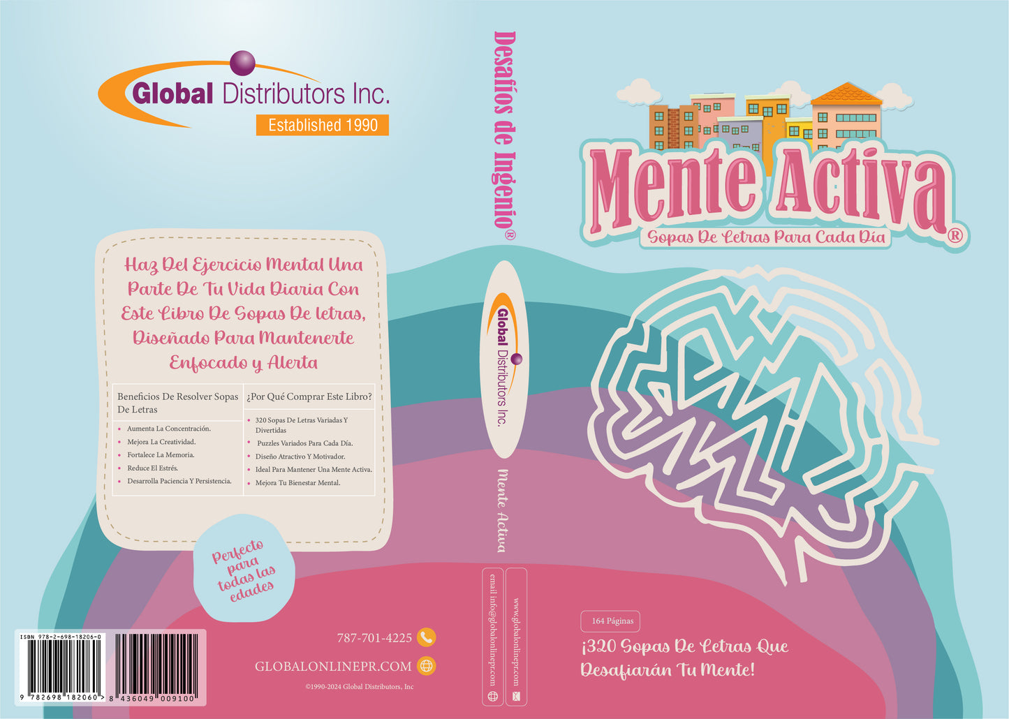Desafios De Ingenio - Mente Activa: 164 Paginas & 320 Sopas De Letras / Puzzles