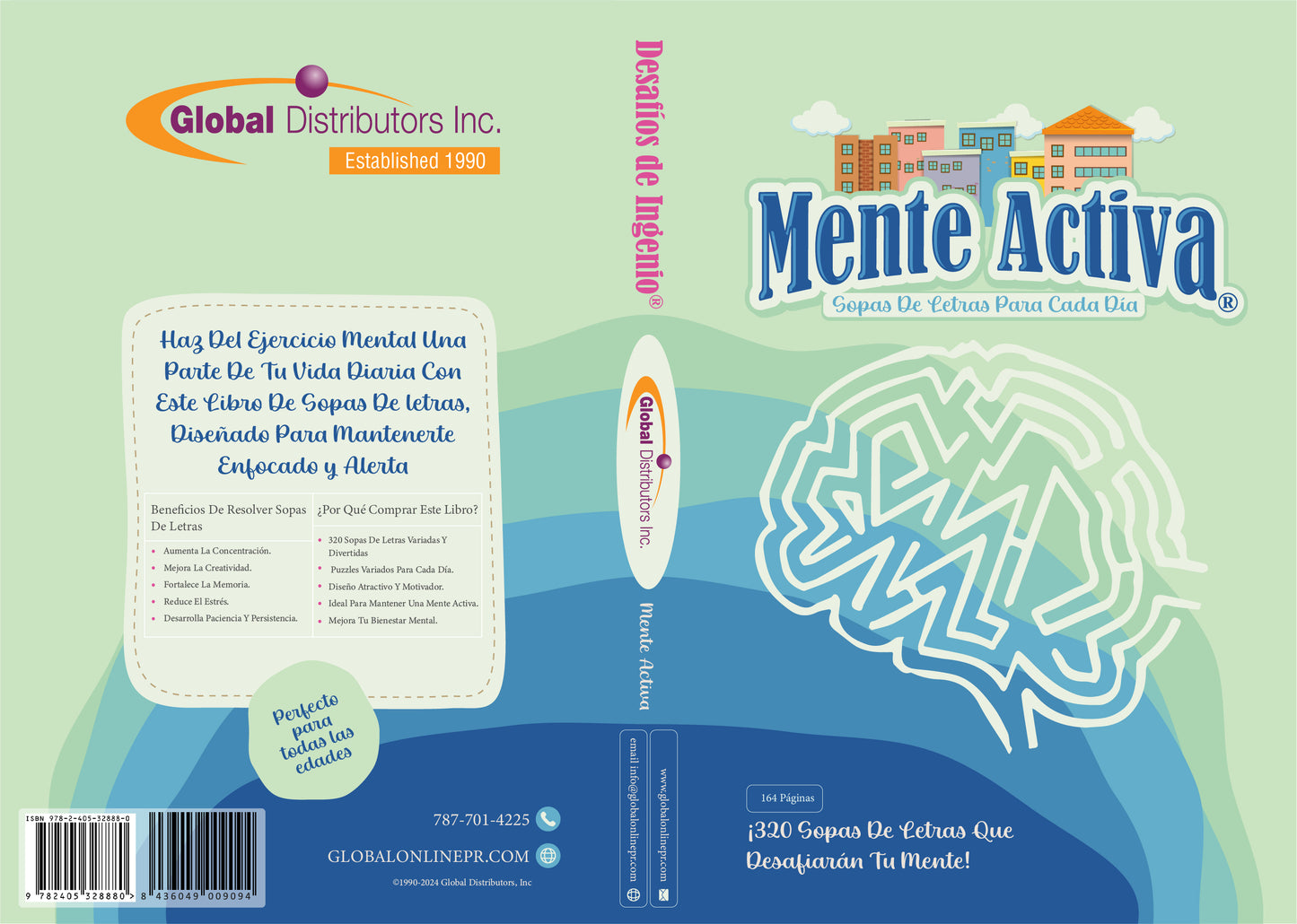Desafios De Ingenio - Mente Activa: 164 Paginas & 320 Sopas De Letras / Puzzles