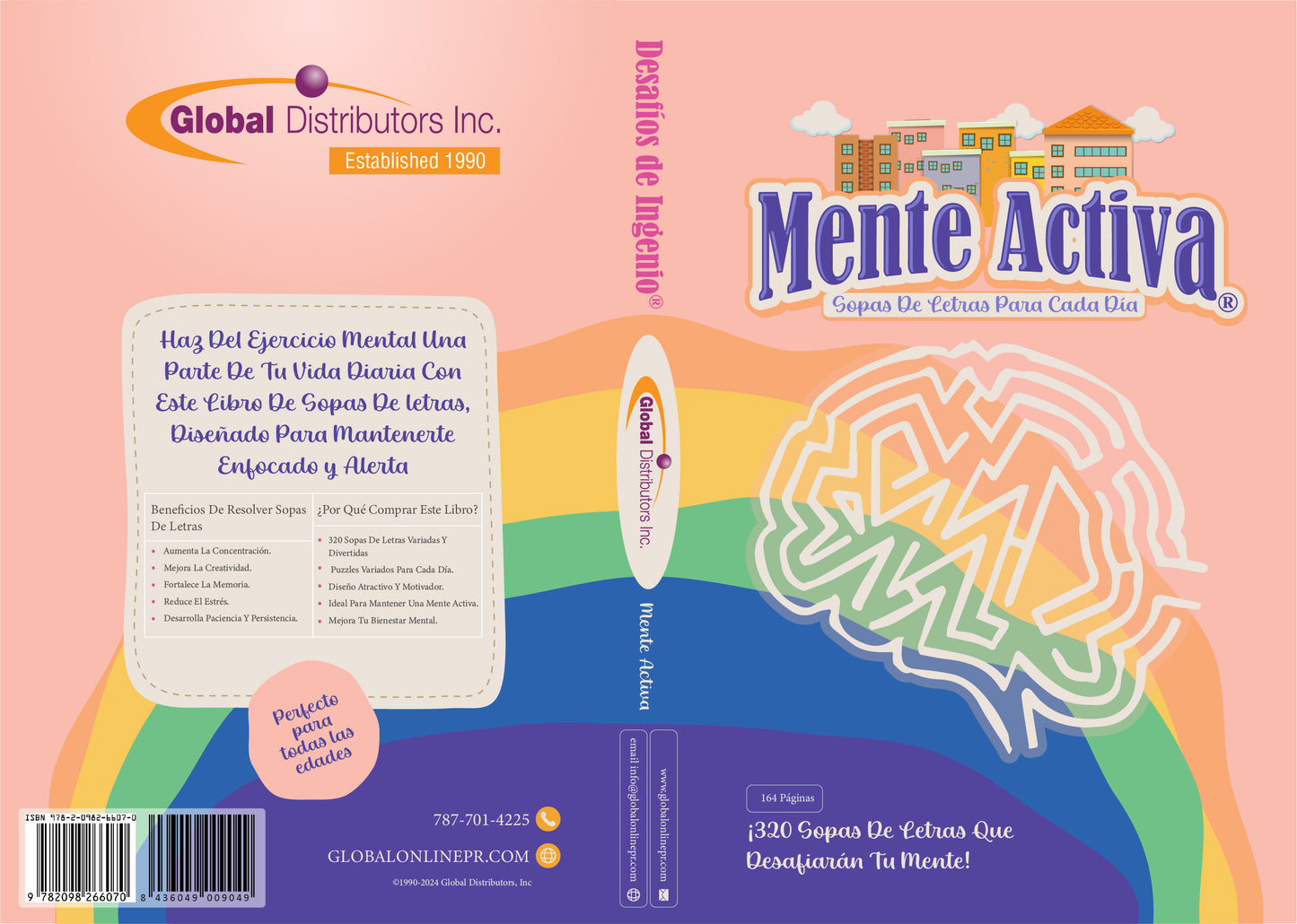 Desafios De Ingenio - Mente Activa: 164 Paginas & 320 Sopas De Letras / Puzzles