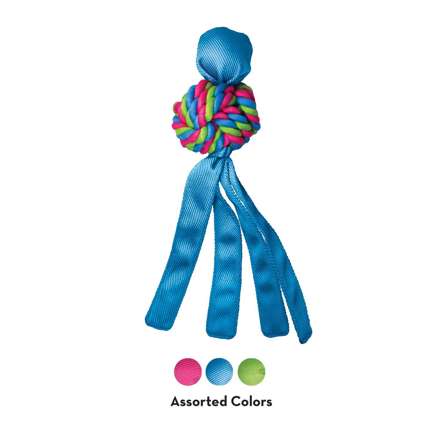 KONG Wubba Weaves Assorted Large: Pink, Blue & Green