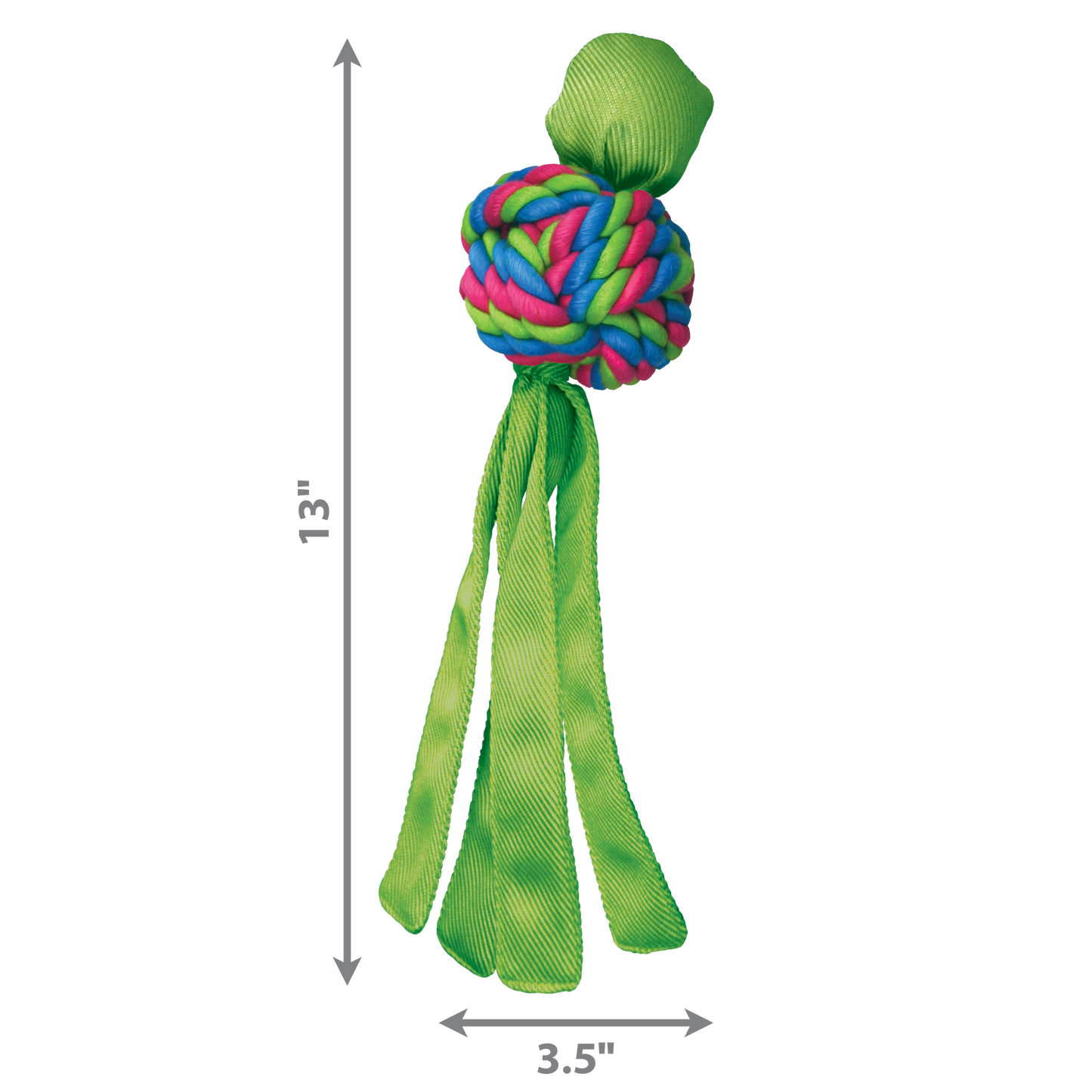 KONG Wubba Weaves Assorted Large: Pink, Blue & Green